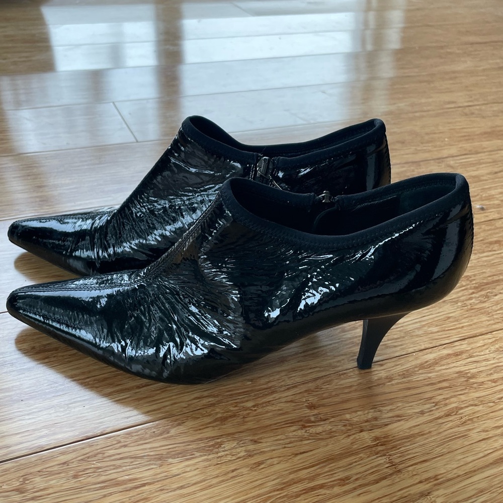 PRADA booties zip heel patent black 9 - eu 40